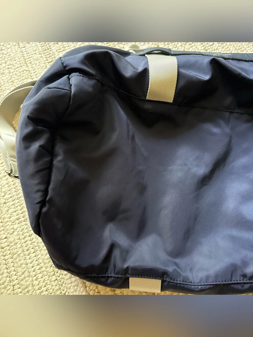 Dolce & Gabbana Navy Blue Medium Sz Heavy Nylon Duffle Bag Large Zipper